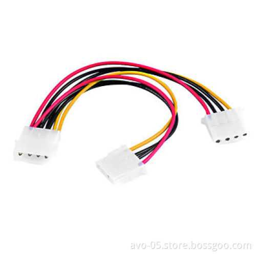 Molex Power Supply Connector Splitter, 4-pin IDE Male to 2*4-pin IDE Female